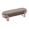 Modern Dark Brown Upholstered Sofa Bench With Light Metal Frame Design 3d model