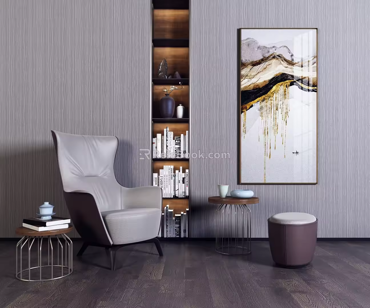 Modern Single Sofa Single Casual Sofa Pedal Combination 3d model