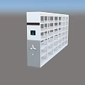 Modern White Storage Cabinet Rack With Multiple Grid Compartments And Control Panel Lock