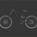 Black Mountain Bike With White Seat Modern Frame And Large Tires