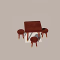 Square table stool 3d model