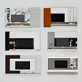 Modern TV Background Wall Designs With Marble Panels And Storage Cabinets 3d model