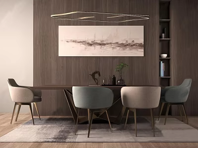 Dining table and chair combination 3d model
