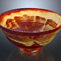 Handcrafted Ceramic Bowl With Red Brown And Cream Unique Texture For Dining Tableware