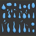 Wooden Stone Craft Decorations with Water Drop Shapes in Various Sizes and Surface Reflections
