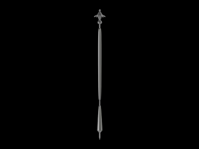 Traditional Medieval Spear Weapon With Ornate Head And Polished Metal Shaft 3d model