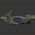Natural Garden Landscape Design With Stone Bridge Pond Greenery And Stone Paths