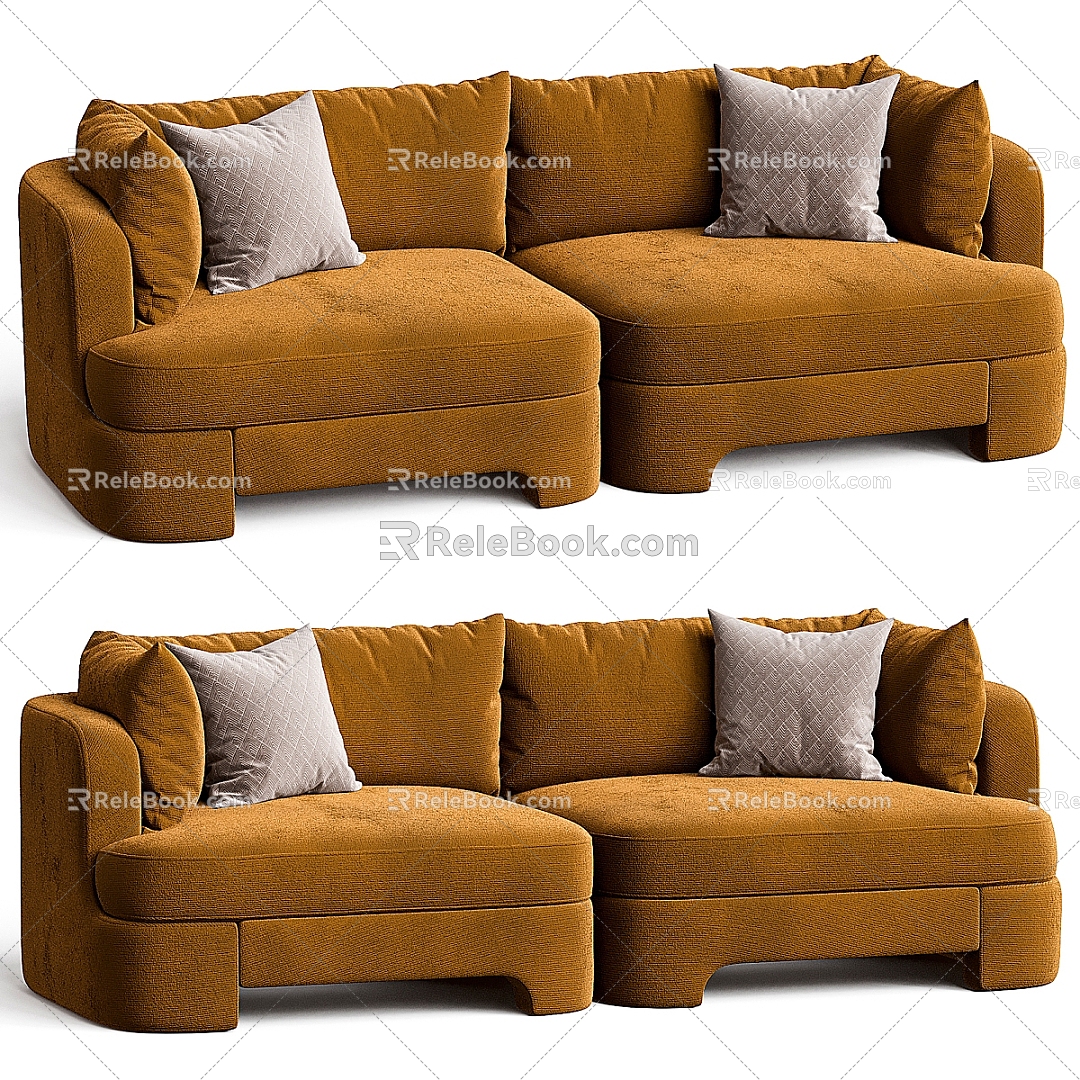 Odell Three-Seat Combination Sofa 3d model