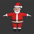 Santa Claus Figure in Red Outfit With Surprised Expression and Open Arms