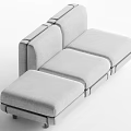Modern Light Gray Fabric Sectional Sofa With Comfortable Seats And Armrests 3d model