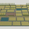 Scenic Rural Farmland Landscape With Grid Like Plots Water Ponds And Trees