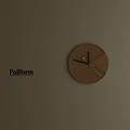 Poliform Modern Golden Round Decorative Clock Hanging On Beige Wall 3d model