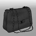 Black Crocodile Texture Handbag With Chain Strap And Metal Clasp Design