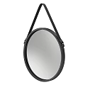 Round Hanging Mirror With Black Frame For Modern Home Decor