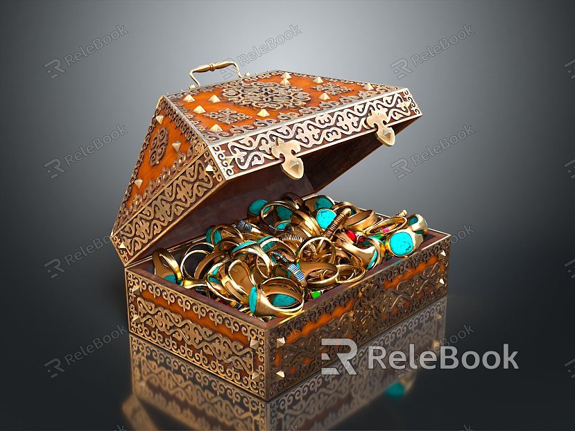 Cartoon Chest Treasure Chest Treasure Chest Jewelry Chest Cashbox Wooden Chest Game Chest Treasure Chest Pirate Chest model