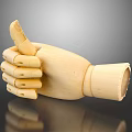 Wooden Hand Model Thumbs Up Pose Decorative Ornament Set For Home Tabletop Decoration