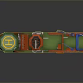 Orange RESCUER Rescue Ship With Green Deck And Blue Emergency Equipment