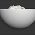 Panda Shaped Food in Yellow Broth Soup with Egg and Green Garnish