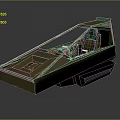 Futuristic Metallic Enclosed Cabin With Transparent Roof Interior Seats And Dashboard