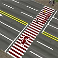 Creative Zebra Crossing Red Scarf Zebra Crossing Creative Crossing 3d model