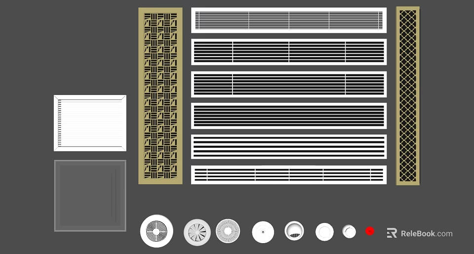 Assorted Hardware Tools Featuring Metal Grilles Flat Panels And Circular Components 3d model 