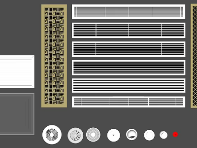 Assorted Hardware Tools Featuring Metal Grilles Flat Panels And Circular Components 3d model