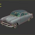 Vintage Classic Car With Light Blue Body Turquoise Roof And Retro Exterior Design