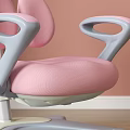 Pink And Gray Kids Chair With Adjustable Height Comfortable Backrest And Wheels