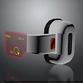 Futuristic Sci Fi Device Design With White Body Red Glowing Panel And Display Screen 3d model
