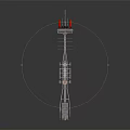 Industrial Equipment Tower Structure With Red Signal Lights Metal Frame And Industrial Monitoring Components