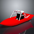 Red Speedboat With White Frame Modern Sporty Design Open Cockpit And Sleek Hull