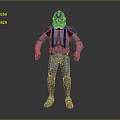 Silver Armored Humanoid Figure With Green Eyes And Detailed Armor