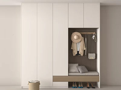 Modern Entrance Shoe Cabinet Shoe Changing Stool 3d model