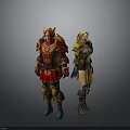 Fantasy Male And Female Warrior Characters In Detailed Armor Design