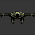 Black Fitted Jumpsuit With Green Yellow Accents Long Sleeves Pants And Collar Design