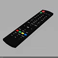 Black Electronic Remote Control with Colorful Buttons Red Power Button and Function Buttons