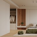 Quiet Bedroom Minimalist Cream Bedroom 3d model