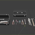 Hardware tools repair screwdriver hammer tool box pliers wrench 3d model