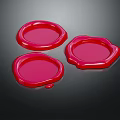 Red Wax Seals As Household Items For Sealing With Shiny Circular Design And Dripping Wax