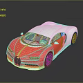Modern Pink And White Luxury Super Car With Streamlined Body And Reflective Surface