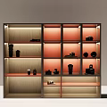 Modern TV Stand With Mounted TV Open Shelves Drawers And Decorative Ornaments