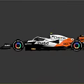 Black White Orange Formula 1 Car With Dragon Logo Number 9 And Colorful Wheels