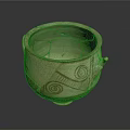 Handcrafted Ceramic Pottery Sculpture With Spiral Patterns And Geometric Designs