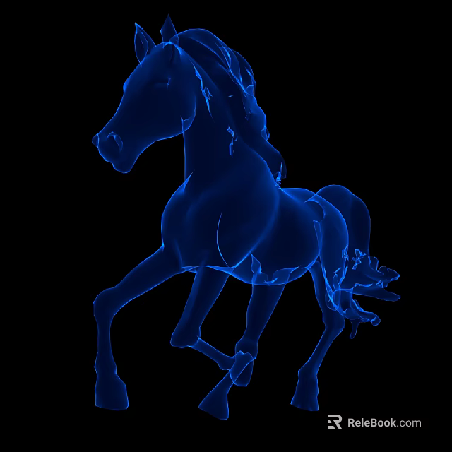 Blue Transparent Reptile 3D Model With Black Background And Detailed Structure 3d model 