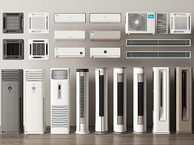 Various Air Conditioner Fan Types With Modern Designs And Different Styles 3d model