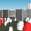 modern teaching building school teaching building 3d model