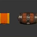 Orange Wooden And Decorative Metal Accent Chests With Clasps And Golden Lining