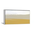 Abstract Painting Wall Art With Soft Beige Gold And Light Blue Wavy Textures