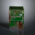 Vintage Green Rusted Mailbox With Letters Text And Number 12