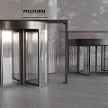 Modern automatic revolving door hotel mall revolving door electric induction glass revolving door 3d model